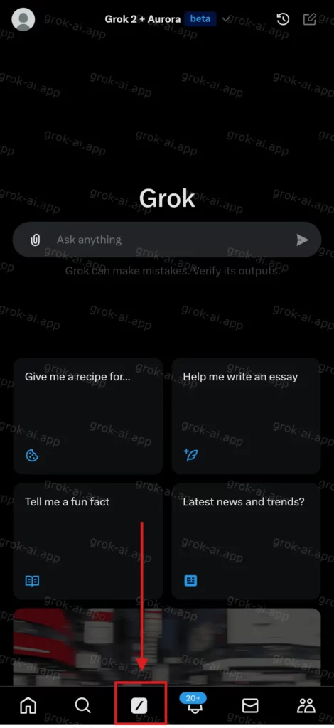 Grok AI on mobile