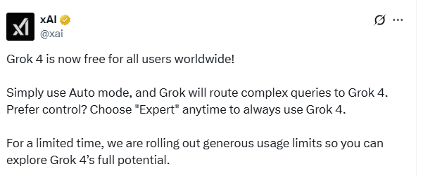 grok 4 free